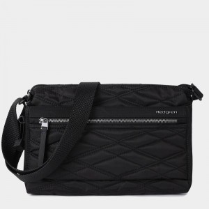 Sac Porté Épaule Hedgren Matelassé Eye Rfid Medium Femme Noir | BBG9174YN