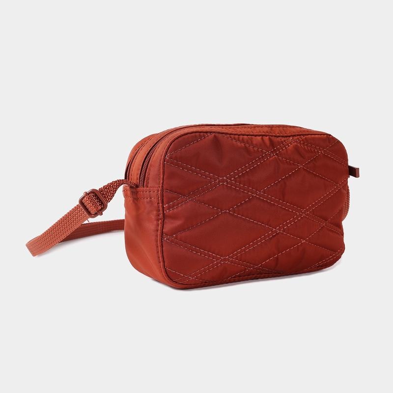 Sac Bandoulière Hedgren Matelassé Maia Mini Rfid Femme Rouge Marron | HBY948FW