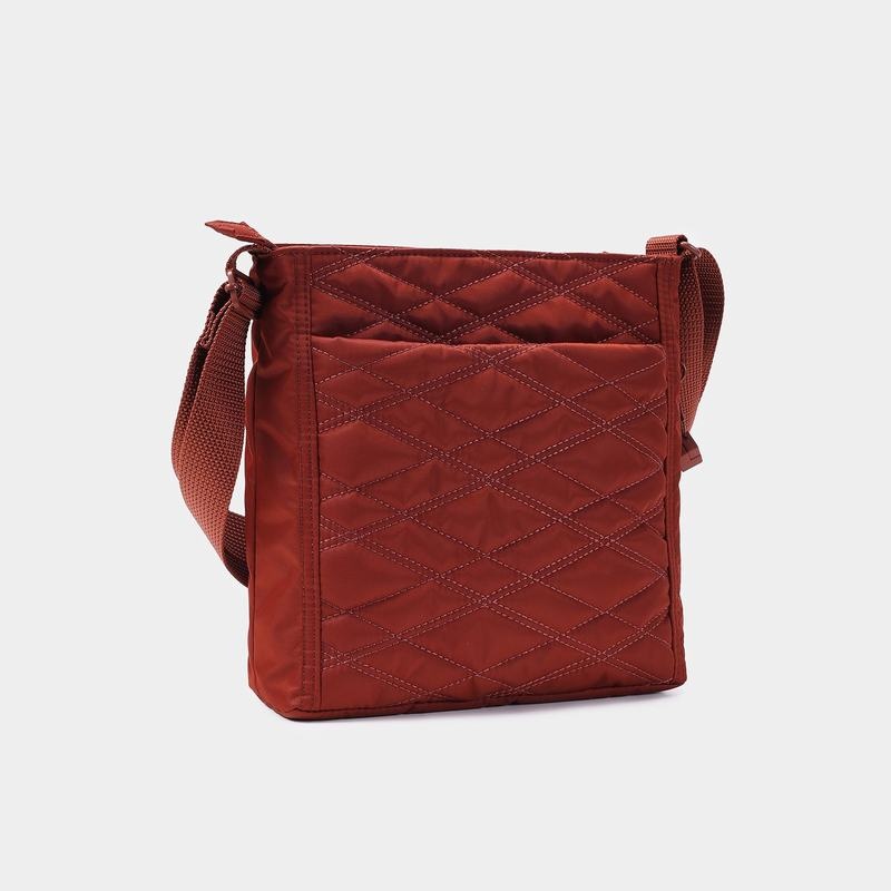 Sac Bandoulière Hedgren Matelassé Orva Rfid Femme Rouge Marron | LUN5793EK