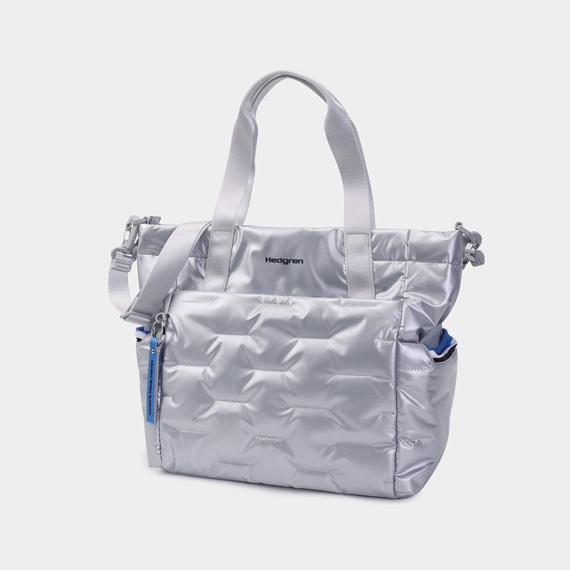 Sacs Fourre Tout Hedgren Puffer Femme Argent Bleu | RLS7254SO