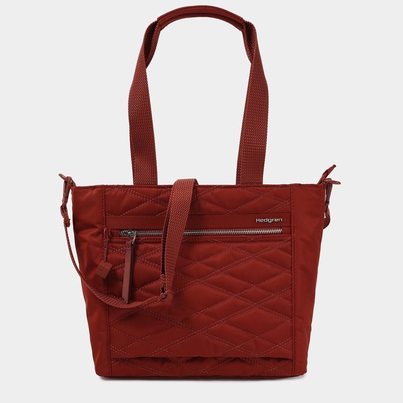 Sacs Fourre Tout Hedgren Zoe Medium Rfid Femme Rouge Marron | MBC4490YZ