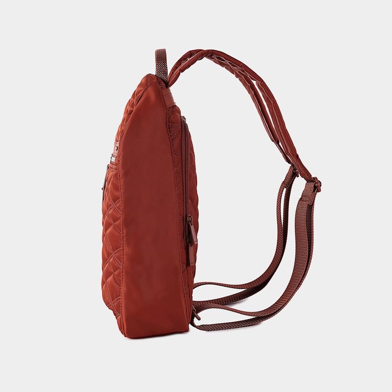 Sacs à Dos Hedgren Vogue Large Rfid Femme Rouge Marron | UHW9276QY